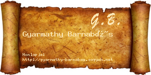 Gyarmathy Barnabás névjegykártya