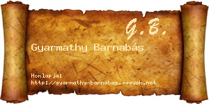 Gyarmathy Barnabás névjegykártya