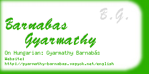 barnabas gyarmathy business card